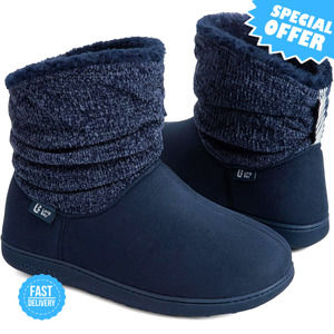 BRAND NEW LongBay Warm Bootie Slippers with Faux Fur & Memory Foam